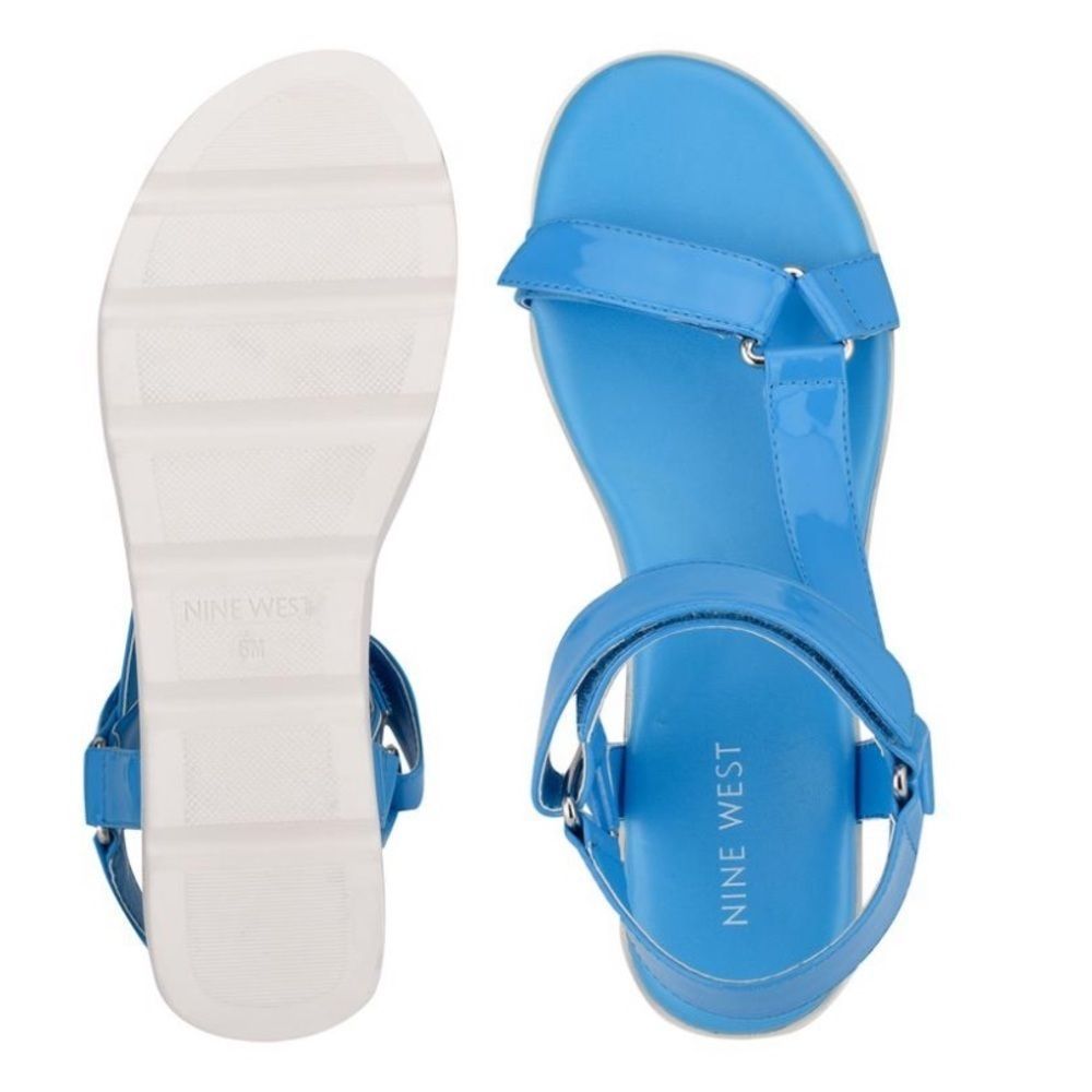 Bringly Flat Sandals Bermuda Blue Patent